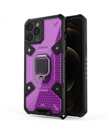 Husa Carcasa Spate pentru iPhone 12 Pro - HoneyComb Armor, Roz cu Violet