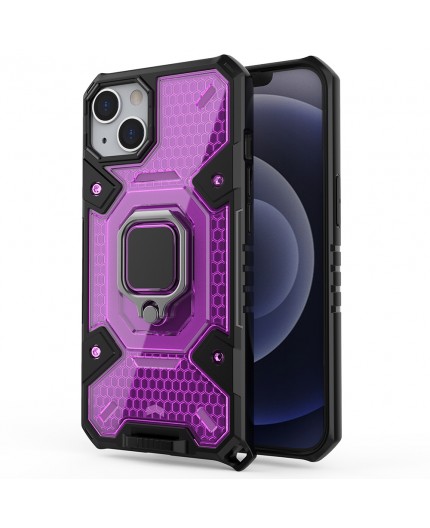 Husa Carcasa Spate pentru iPhone 13 Mini - HoneyComb Armor, Roz cu Violet