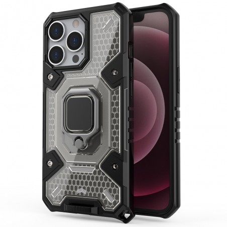 Husa Carcasa Spate pentru iPhone 13 Pro Max - HoneyComb Armor, Neagra