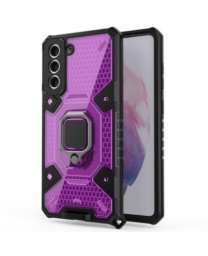 Husa Carcasa Spate pentru Samsung Galaxy S21 - HoneyComb Armor, Roz cu Violet