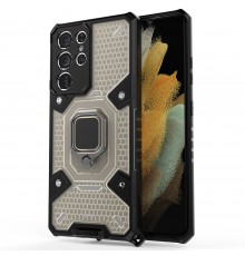 Husa Carcasa Spate pentru Samsung Galaxy S21 Ultra - HoneyComb Armor, Neagra