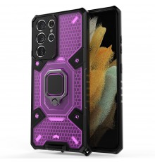 Husa Carcasa Spate pentru Samsung Galaxy S21 Ultra - HoneyComb Armor, Roz cu Violet