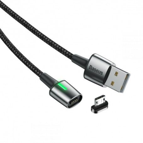 Cablu de date, incarcare, din zinc,magnetic, Baseus USB micro USB 2.4A 1m, Negru Baseus - 1