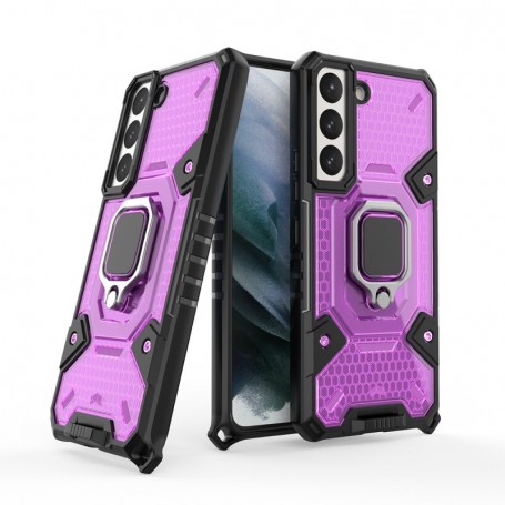 Husa Carcasa Spate pentru Samsung Galaxy S22 - HoneyComb Armor, Roz cu Violet
