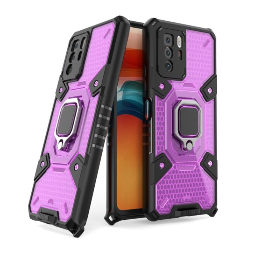 Husa Carcasa Spate pentru Xiaomi Poco M3 Pro 4G / 5G - HoneyComb Armor, Roz cu Violet