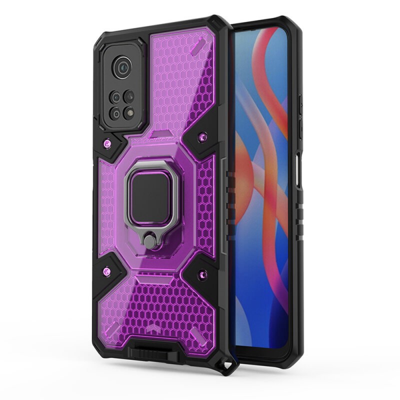 Husa Carcasa Spate pentru Xiaomi Redmi Note 11 / Poco M4 Pro - HoneyComb Armor, Roz cu Violet