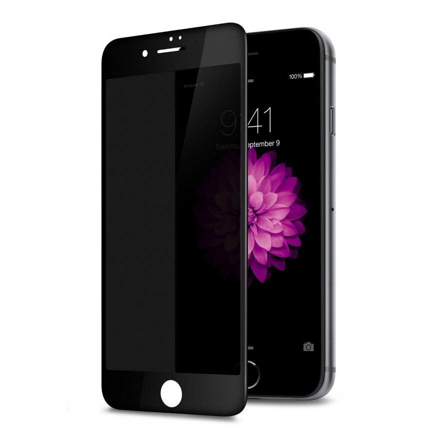 Folie protectie iPhone 7 / 8, sticla securizata, Privacy Anti Spionaj , Neagra  - 1