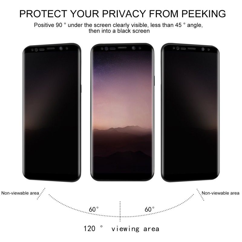 Folie protectie Samsung S8+ Plus, sticla securizata, Privacy Anti Spionaj - 2