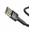 Cablu de date, Baseus Cafule Series, CALKLF-HG1, USB reversibil la Lightning, Quick Charge, 1.5A, Lungime 2m, Gri/Negru  - 3