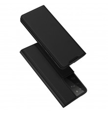 Husa Flip Tip Carte DuxDucis Skin Pro pentru Samsung Galaxy S21 Ultra , Neagra