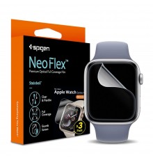 [Pachet 3x] Folie Apple Watch 4 / 5 / 6 / 7 / SE (44mm), Neo Flex Spigen - Clear