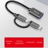 Adaptor 2in1 Type-C si Micro USB la USB 3.0, 5Gbps, (GS02), Yesido - Negru