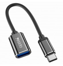 Usams - Audio Cable Adapter AU15 (US-SJ598) - Type-C to Jack 3.5mm, USB-C PD60W - Negru