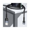 Cablu de date, Aluminiu impletit, USB la Lightning, 1M - Negru