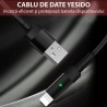 Cablu de date USB la Micro USB, 2.4A, 1.2M, Yesido (CA-28) - Negru