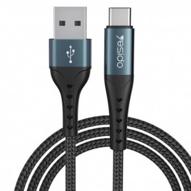 Cablu de date USB la Type-C, 3A, 1.2M, Yesido (CA-62) - Negru