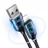 Cablu de date din Nailon cu display, Type-C la Type-C, 12W, 1.2M, Fast Charge, Usams (US-SJ543) - Negru