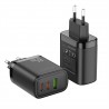 Incarcator priza 2xType-C si USB, Fast Charge, 65W, 3.25A,PD, DuxDucis (C110) - Negru