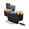 Organizator Auto tip cutie cu 2x USB si 1 Cup Holder, Techsuit (SGSB-01) - Negru