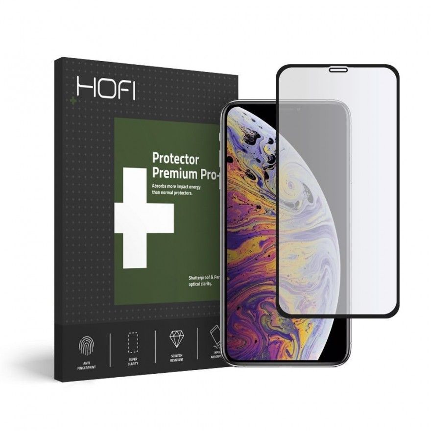 Folie Protectie Ecran iPhone XI 11 Pro Max - Hofi Hybrid Glass Black Hofi - 1