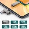 Stick Memorie rotabil cu USB 3.0 si Type-C, High Speed, 64GB, Usams - Gri