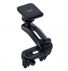 Suport Telefon Auto - Baseus Magnetic Air Vent Car Mount, cu cleme pentru cablu de alimentare, Black