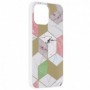 Husa Carcasa Spate pentru iPhone 13 Pro Max - Marble Design, Hexagoane Violet