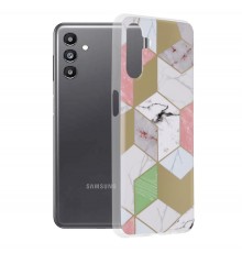Husa Carcasa Spate pentru Samsung Galaxy A13 5G - Marble Design, Hexagoane Violet
