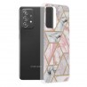 Husa Carcasa Spate pentru Samsung Galaxy A52 / Galaxy A52s - Marble Design, Hexagoane Roz