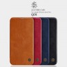 Husa Flip tip carte iPhone 12 / 12 Pro - Qin Leather, Nillkin, Neagra