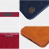 Husa Flip tip carte iPhone 12 / 12 Pro - Qin Leather, Nillkin, Albastra