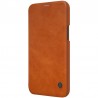 Husa Flip tip carte iPhone 12 Mini - Qin Leather, Nillkin, Maro