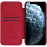 Husa Flip tip carte iPhone 12 Pro Max - Qin Leather, Nillkin, Rosu