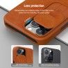 Husa Flip tip carte iPhone 13 Pro Max - Qin Leather, Nillkin, Albastra