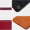 Husa Flip tip carte Huawei P50 Pro - Qin Leather, Nillkin, Rosu