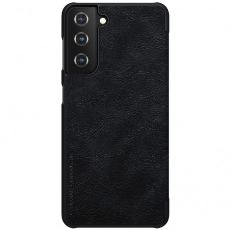 Husa Flip tip carte Samsung Galaxy S21 - Qin Leather, Nillkin, Neagra