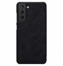 Husa Flip tip carte Samsung Galaxy S21 FE - Qin Leather, Nillkin, Neagra