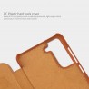 Husa Flip tip carte Samsung Galaxy S21 FE - Qin Leather, Nillkin, Rosu