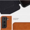 Husa Flip tip carte Samsung Galaxy S21 FE - Qin Leather, Nillkin, Maro
