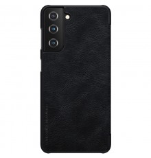 Husa Flip tip carte Samsung Galaxy S21 Plus - Qin Leather, Nillkin, Neagra