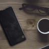 Husa Flip tip carte Samsung Galaxy S21 Plus - Qin Leather, Nillkin, Rosu