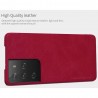 Husa Flip tip carte Samsung Galaxy S21 Ultra - Qin Leather, Nillkin, Neagra