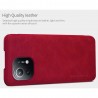 Husa Flip tip carte Xiaomi Mi 11 - Qin Leather, Nillkin, Rosu