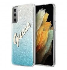 Husa carcasa spate Guess Glitter Gradient Script, Samsung Galaxy S21 / S21 5G, Albastra Guess - 1