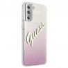 Husa carcasa spate Guess Glitter Gradient Script, Samsung Galaxy S21 / S21 5G, Roz