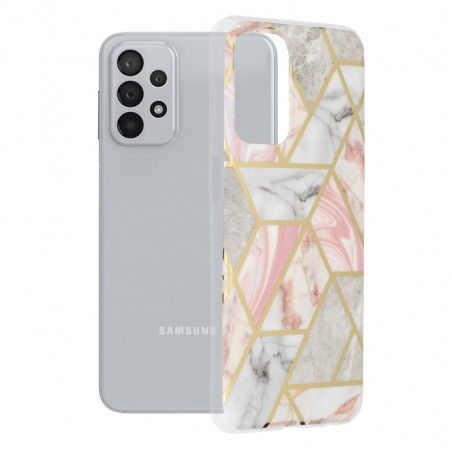 Husa carcasa spate pentru Samsung Galaxy A23 / A23 5G - Marble Series - Pink Hex