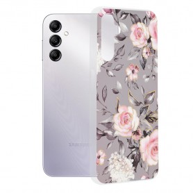 Husa pentru Samsung Galaxy A14 4G / A14 5G - Techsuit Marble Series - Bloom of Ruth Gray Oem - 1