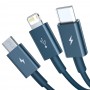Cablu de Date USB la Type-C, Micro-USB, Lightning, Fast Charging 3.5A, 1.5m - Baseus Superior Series (CAMLTYS-03) - Blue