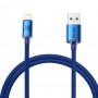 Cablu de Date USB la Lightning 2.4A, 2m - Baseus Crystal Shine (CAJY000103) - Blue