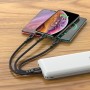 Cablu de Incarcare 3in1 USB-A la Lightning, Type-C, Micro-USB 12W, 2.4A, 0.25m - Hoco Harbor (X47) - Black